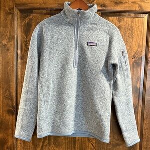 Patagonia women's 1/4 Zip-Up Sweater size S weathered gray/blue